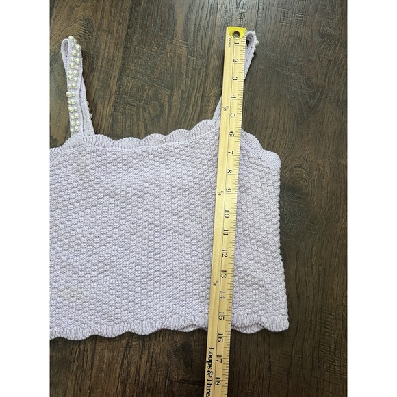 House Of Harlow 1960 S Cropped Knit Top Sweater Pearl‎ Straps Cottage Core Fairy - Picture 10 of 11